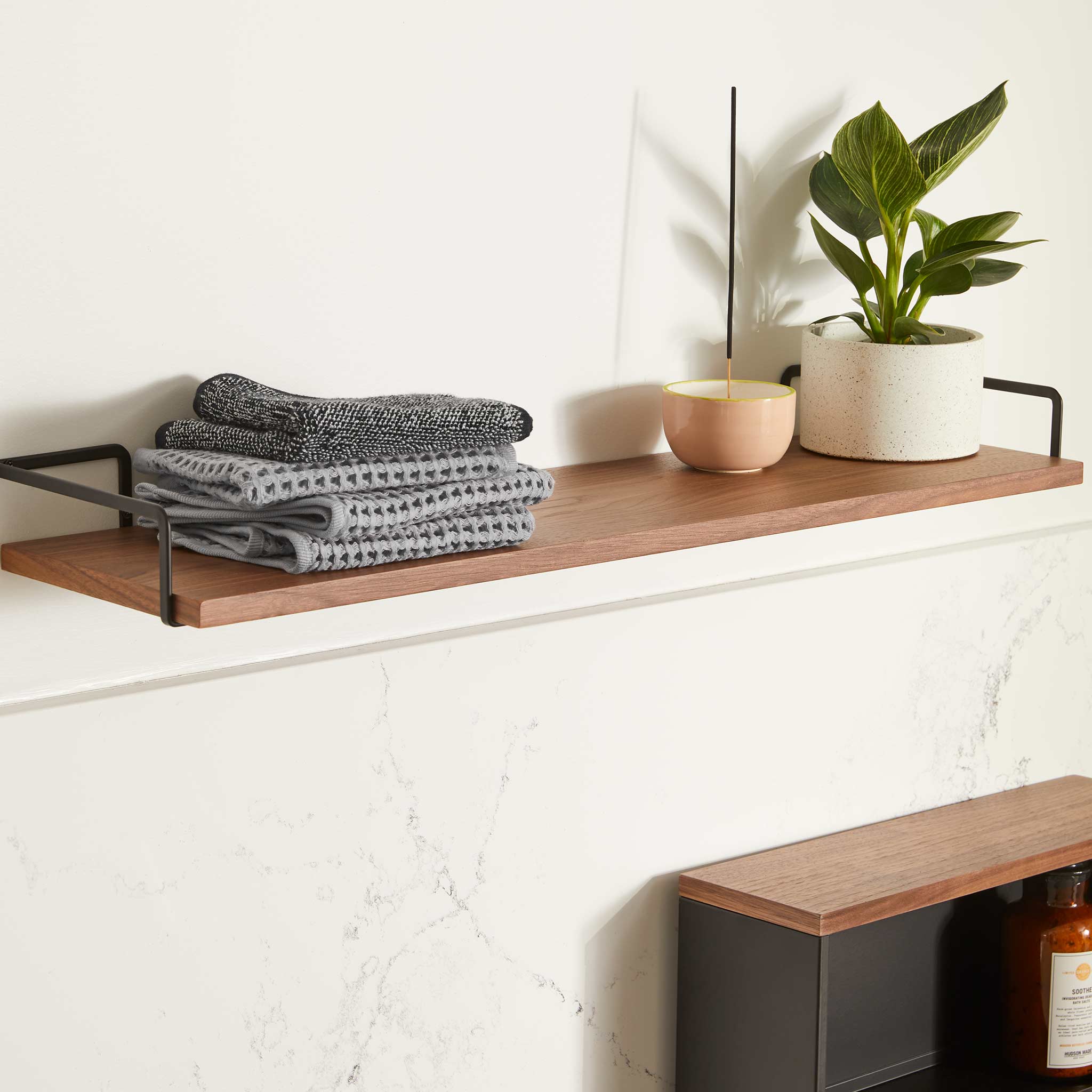 Wall-Mounted Wood Shelf