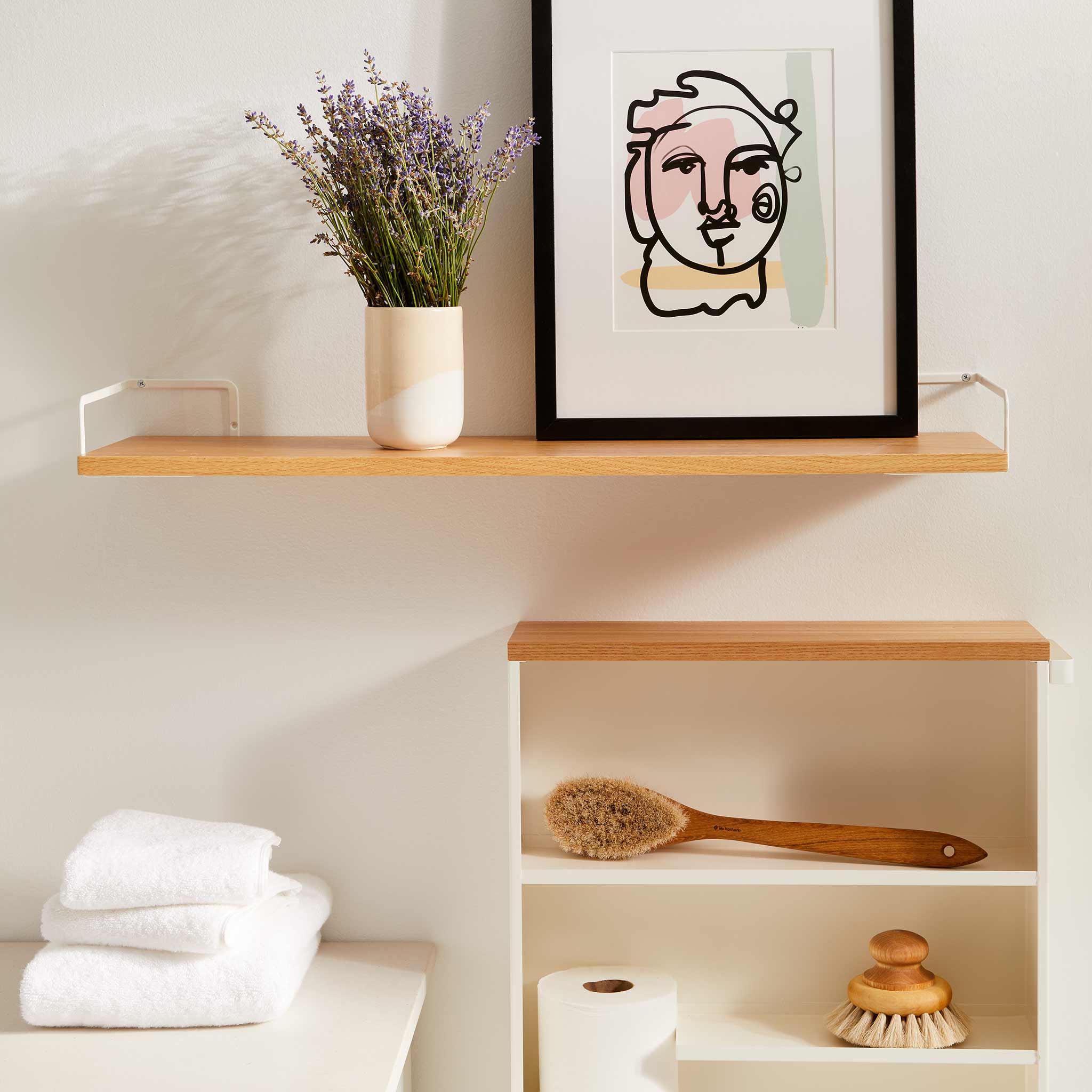 Wall-Mounted Wood Shelf